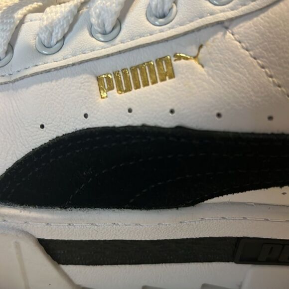 Puma Mayze White and Black Leather and Suede Lace Up Sneaker Women's Size 8.5 - Picture 10 of 10